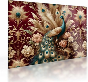 Üveg kép – Elegáns páva (70x50 cm)