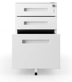 Fém gurulós konténer íróasztal alá KATE 390 x 600 x 500 mm, fehér