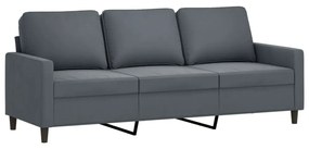 3 személyes sötétszürke bársony kanapé 180 cm