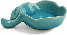 Gyertyatartó Kerámia levél türkizkék