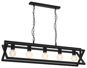 Csillár láncon ARNOLD 5xE27/60W/230V fekete