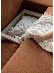 Scandic Lagom L narancssárga kinyitható kanapé, jobb oldalas - Miuform