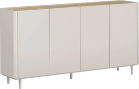 Elivo négyajtós lábas komód 200 cm - kasmír / olajozott tölgy
