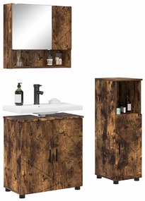 Fürdőszoba bútor szett 3 pcs Füstölt tölgy 61 x 35 x 64 cm
