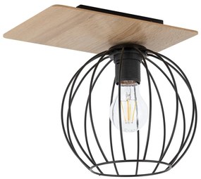 Csillár CYBER 1xE27/60W/230V fa/fekete