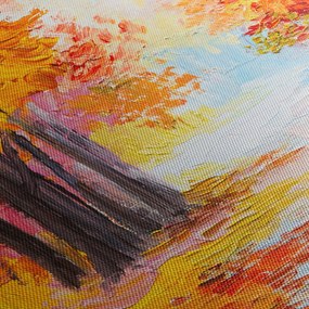 Kép - olajfestmény, színes ősz (70x50 cm)