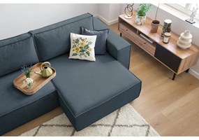 Sötétkék kinyitható sarokkanapé (variálható) Nihad – Bobochic Paris