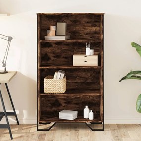 füstös tölgy színű szerelt fa könyvszekrény 80 x 31 x 137,5 cm