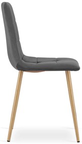 Sötétszürke bársony szék KARA