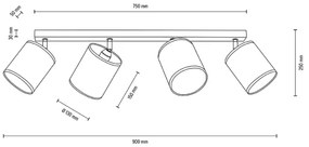 Spot-Light 66791474 - BOHO mennyezeti spotlámpa 4xE27/25W/230V tölgy