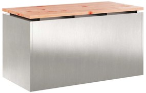 vidaXL Kerti pad Ezüst 80 x 40 x 43 cm Rozsdamentes acél