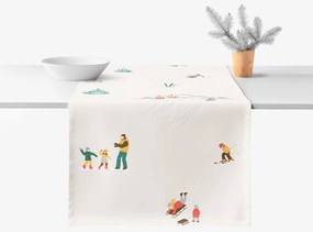 Goldea karácsonyi pamut asztali futó - téli örömök 20x120 cm