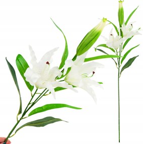 Liliom Fehér Virágok Mesterséges Liliom Ág Gyönyörű Virág, Mint Egy Élénk Elegáns
