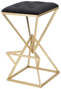 Fekete-aranyszínű kárpitozott bárszék (ülésmagasság 75 cm) Piramid – Mauro Ferretti