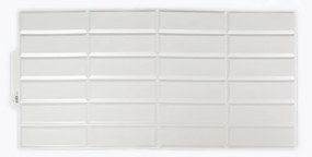 3D PVC falpanel Fényes fehér csempe mintás, csomag (10 db+ragasztó)