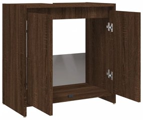 barna tölgyszínű szerelt fa fürdőszobaszekrény 60x33x61 cm