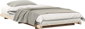 vidaXL Földi ágykeret Barna 75 x 190 cm Tömör fenyőfa