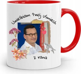 Piros Politikus Bögre Mateusz Morawiecki Miniszterelnök fényképes nyomtatással