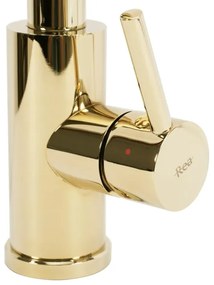 REA-B0669 - FRESH mosogató csaptelep kihúzható zuhanyfejjel, 39,5 cm, aranyszínű