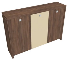 Verno közepes gardrób 188 x 46 x 130 cm, kombinált ajtó, dió / vanília
