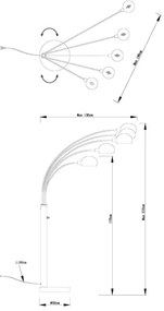 Globo 58228NB - Állólámpa SEYMOUR 5xE14/40W/230V fekete