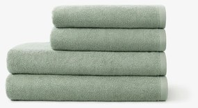 Goldea bordűr nélküli frottír törölköző és fürdőlepedő soft – zsályaszínű 50 x 100 cm