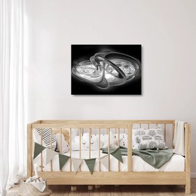 Modern szürke absztrakció képe (üvegen) (70x50 cm)