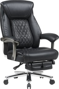 Irodai szék, fekete ekobőr/króm, teherbírás 150 kg, URIEN