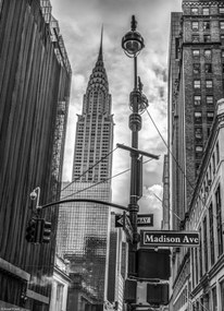 Poszter 20,5x28,4cm New York város alaprajza Chrysler 2 épülettel, Assaf Fra