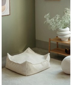 Krémszínű buklé gyerek babzsákfotel Square – Wigiwama