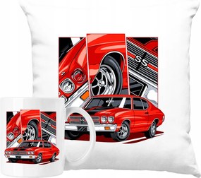 Bögre Szett Párna Retro Autó Ss 1970 Ajándék ötlet