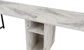 Twin Study Desk - frézia márvány/fekete íróasztal