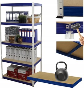 Tárolószekrény fém állvány Helios 180x120x45cm 5Px175kg Tartós Pl