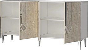Meyra 180 - White, Travertine, Silver