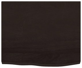 sötétbarna kezelt tömör tölgyfa fali polc 60x50x(2-4) cm