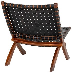 Fekete bőr fotel Perugia - House Nordic