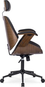 Forgószék dió/fekete ökobőr. FABIAN