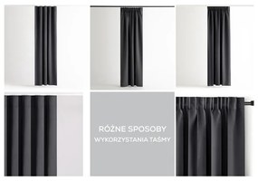 Sötétszürke sötétítő termo függöny 140x245 cm Pleat – Restilo