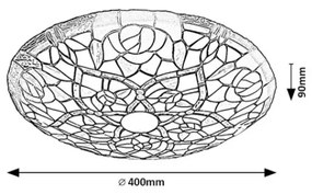 Brilagi - Tiffany-stílusú vitrázs mennyezeti lámpa GARLAN 2xE27/60W/230V