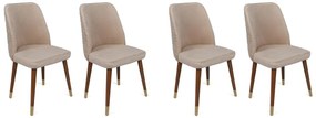 Hugo Cream and Walnut étkezőszék szett, 4 db