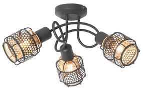 Design mennyezeti lámpa fekete arannyal 3-lámpás - Noud