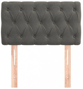 sötétszürke bársony fejtámla 80x7x78/88c m