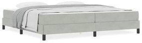 Boxspring ágy matraccal Világosszürke 200 x 200 cm Bársony