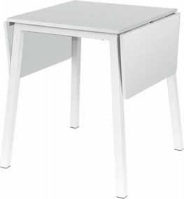 Étkezőasztal, MDF fóliázott/fém, fehér, 60-120x60 cm, MAURO