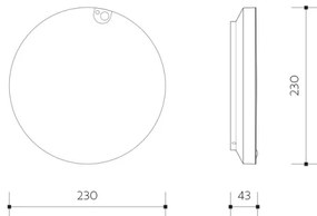 LED fényerőszabályozható mennyezeti lámpatest érzékelővel OLDA LED/6/12/18W/230V átm. 23 cm
