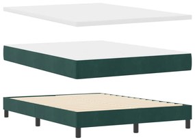 Boxspring Ágy Matrac nélkül Sötét Zöld 140x200 cm Bársony
