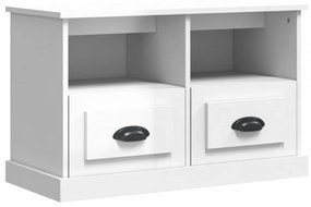 magasfényű fehér szerelt fa TV-szekrény 80 x 35 x 50 cm
