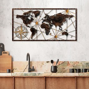 Fém fali dekoráció, World Map Large - 1