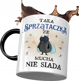 Fekete Bögre Takarítónőnek, hogy a légy ne üljön le fényképes nyomattal