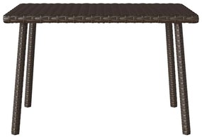 téglalap barna polyrattan kerti dohányzóasztal 60x40x37cm